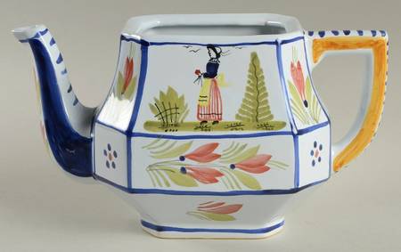 Mistral Blue (Octagonal, Lady Center) Teapot No Lid