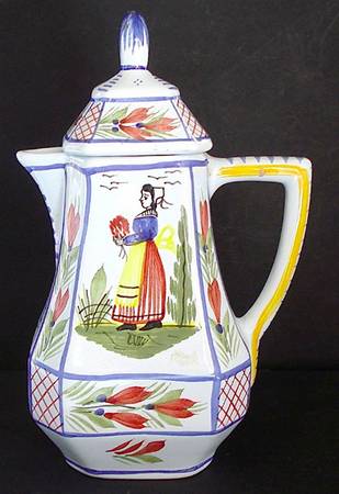 Mistral Blue (Octagonal, Lady Center) Hot Water Jug & Lid
