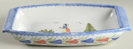 Mistral Blue (Octagonal, Lady Center) 13"  Rectangular Baker