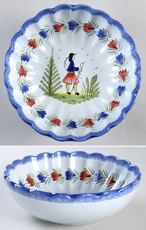 Mistral Blue (Round) Scalloped Bowl