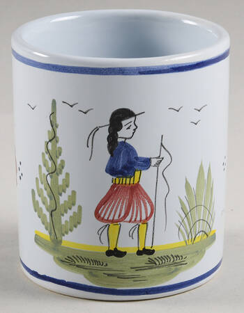 Mistral Blue (Round) Pencil/Pen Holder/Cup by Quimper