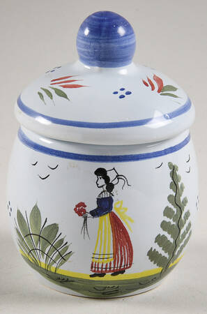 Mistral Blue (Round) Mustard Jar & Lid