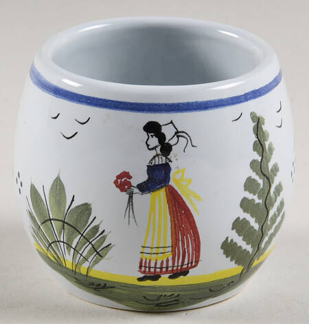 Mistral Blue (Round) Mustard Jar No Lid