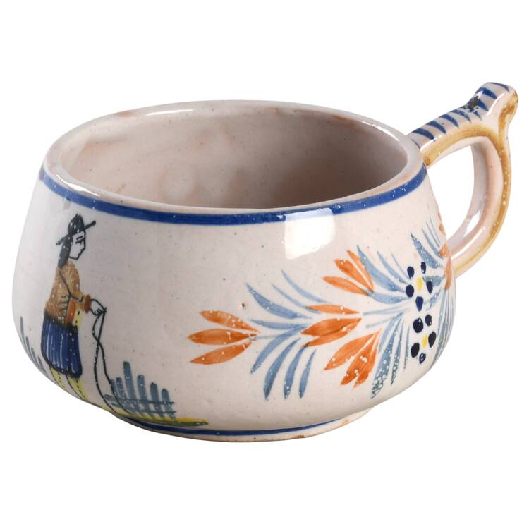Mistral Blue (Round) Flat Cup by Quimper
