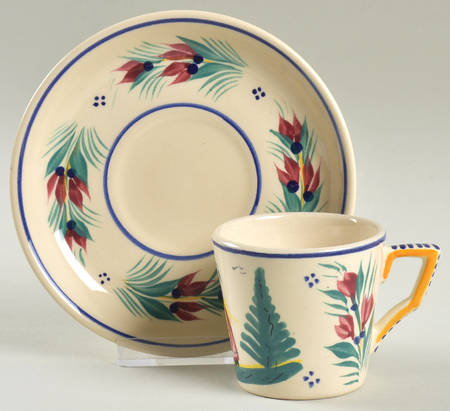 Petit Breton Flat Demitasse Cup & Saucer Set