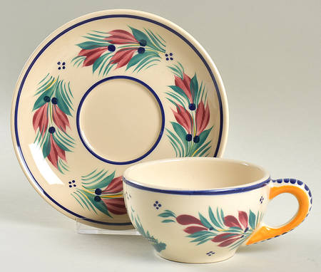 Petit Breton Flat Cup & Saucer Set