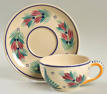 Petit Breton Flat Cup & Saucer Set