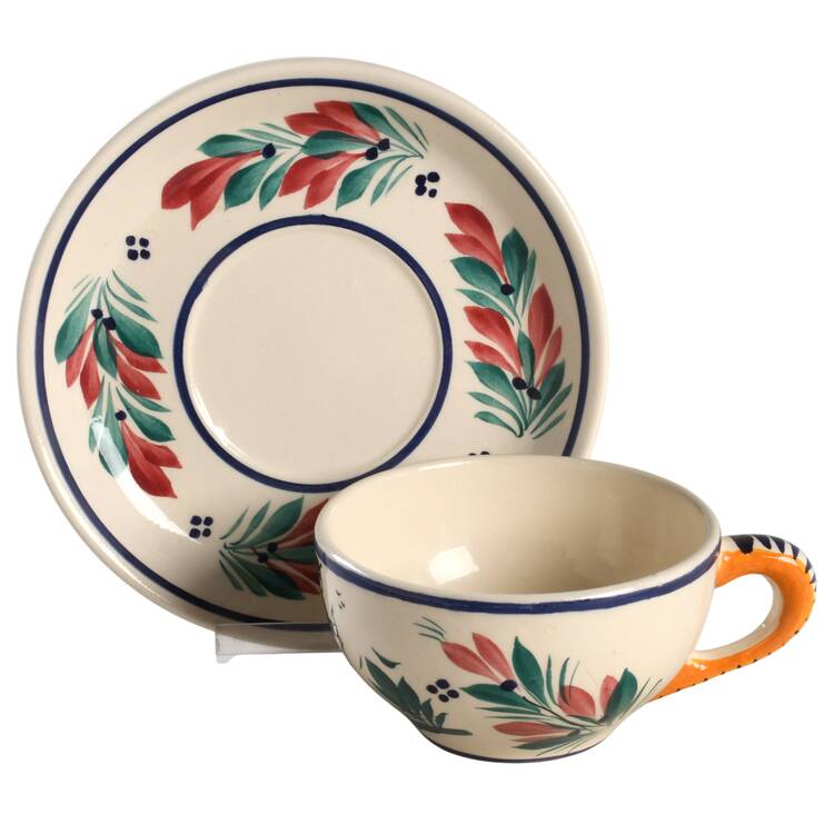Petit Breton Flat Cup & Saucer Set