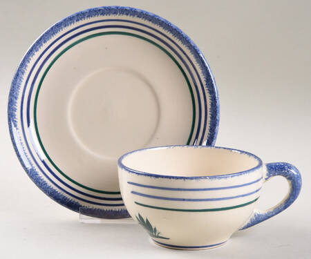 BRITTANY BLUE Flat Cup & Saucer Set