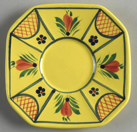 Soleil Yellow (Octagonal, Lady) Saucer for Flat Cup