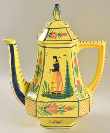 Soleil Yellow (Octagonal, Lady) Coffee Pot & Lid