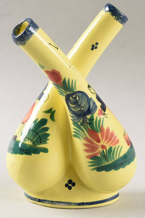 Soleil Yellow (Octagonal, Lady) Attached Oil and Vinegar No Stoppers