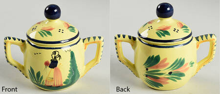Soleil Yellow (Octagonal, Lady) Mini Sugar Bowl & Lid