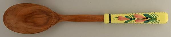 Soleil Yellow (Octagonal, Lady) Salad Serving Spoon with Wood Bowl