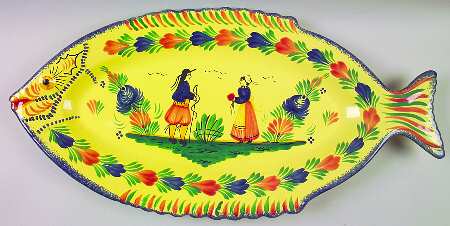 Soleil Yellow (Octagonal, Lady) 24" Fish Shaped Platter