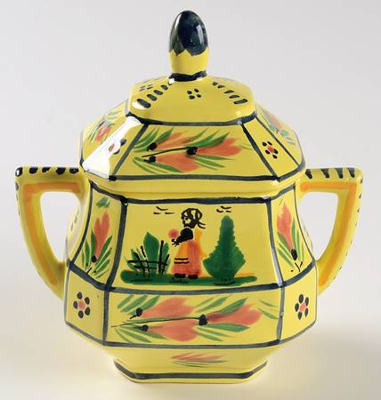 Soleil Yellow (Octagonal, Lady) Sugar Bowl & Lid