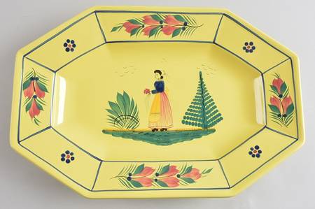 Soleil Yellow (Octagonal, Lady) 14" Oval Serving Platter