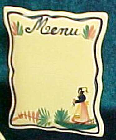 Soleil Yellow (Octagonal, Lady) Menu Plaque