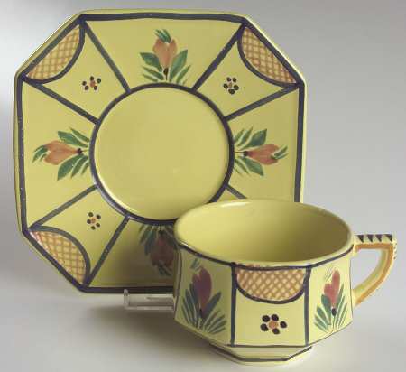 Soleil Yellow (Octagonal, Lady) Oversized Cup & Saucer Set