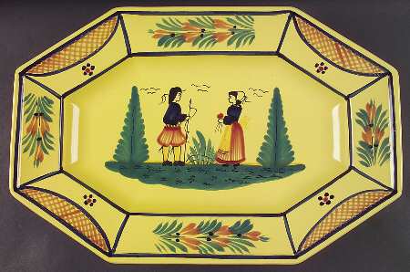Soleil Yellow (Octagonal, Lady) 16" Oval Serving Platter