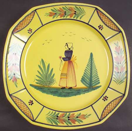 Soleil Yellow (Octagonal, Lady) Deep Round Platter