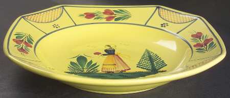 Soleil Yellow (Octagonal, Lady) Large Rim Soup Bowl