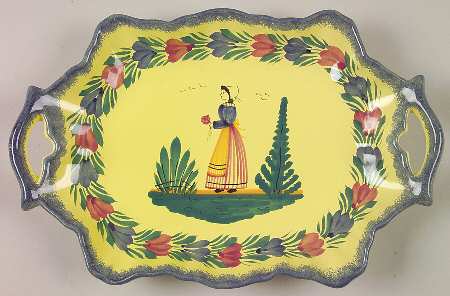 Soleil Yellow (Octagonal, Lady) 12" Handled Tray