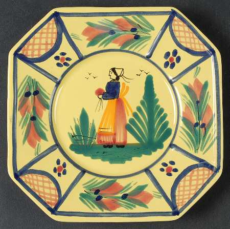 Soleil Yellow (Octagonal, Lady) Bread & Butter Plate by Quimper