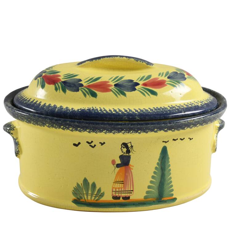 Soleil Yellow (Round) 1.75 Quart Oval Covered Casserole