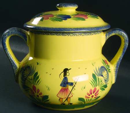 Soleil Yellow (Round) Cookie Jar & Lid