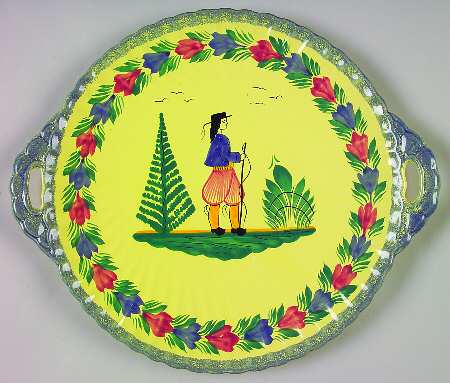Soleil Yellow (Round) Handled Cake Plate