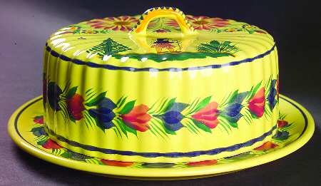 Soleil Yellow (Round) Cheese Dome with 10" Plate