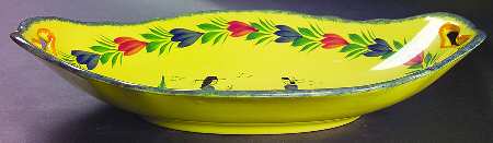 Soleil Yellow (Round) 14" Large Oval Handled Fruit Bowl