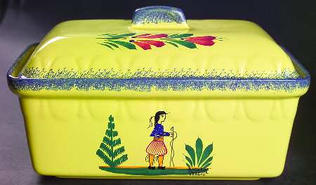 Soleil Yellow (Round) Rectangular Baker & Lid