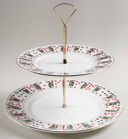 Cut for Coffee 2 Tiered Serving Tray (Dinner & Salad Plate)