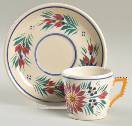 Fleuri Flat Demitasse Cup & Saucer Set