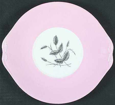 Harvest Pink Handled Cake Plate