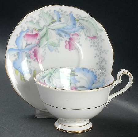 Orchids Footed Cup & Saucer Set