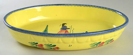 Soleil Yellow (Octagonal, Man) 13" Oval Baker