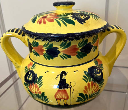 Soleil Yellow (Octagonal, Man) Cookie Jar & Lid