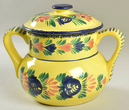 Soleil Yellow (Octagonal, Man) Cookie Jar & Lid