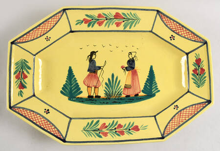 Soleil Yellow (Octagonal, Man) 16" Oval Serving Platter