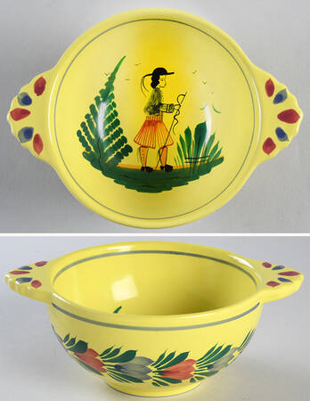Soleil Yellow (Octagonal, Man) Lugged Cereal Bowl by Quimper