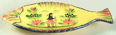 Soleil Yellow (Octagonal, Man) 10" Oval Fish Dish