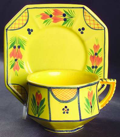 Soleil Yellow (Octagonal, Man) Oversized Cup & Saucer Set