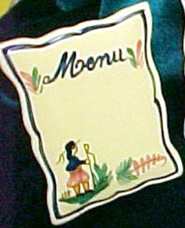 Soleil Yellow (Octagonal, Man) Menu Plaque