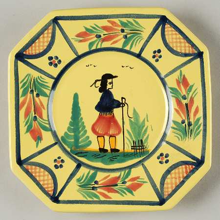 Soleil Yellow (Octagonal, Man) Bread & Butter Plate by Quimper