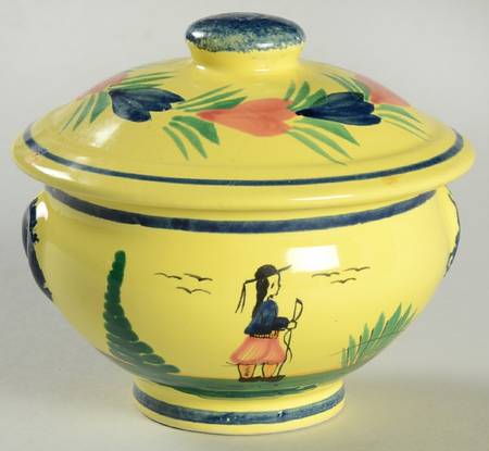 Soleil Yellow (Octagonal, Man) Mini Sugar Bowl & Lid