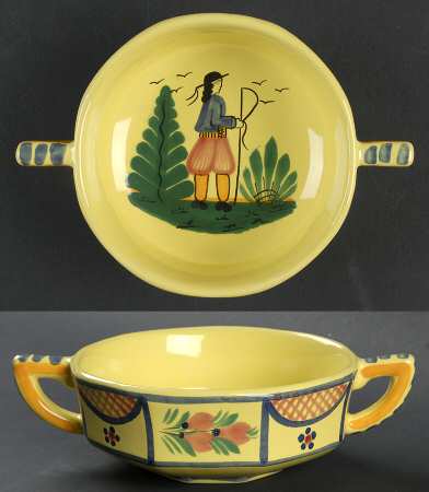 Soleil Yellow (Octagonal, Man) Flat Cream Soup Bowl