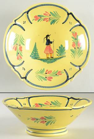 Soleil Yellow (Octagonal, Man) 10" Round Vegetable Bowl